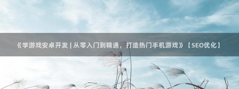 沐鸣娱乐代理是谁：《学游戏安卓开发 | 