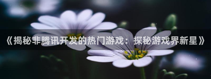 沐鸣娱乐是什么：《揭秘非腾讯开发的热门游
