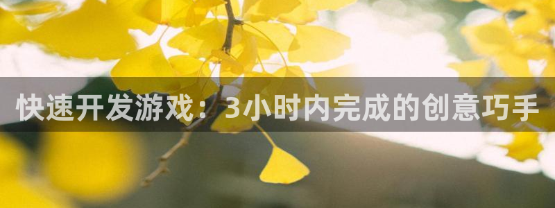 沐鸣网站：快速开发游戏：3小时内完成的创